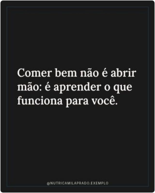Arte de nutrição com frase de posicionamento da marca